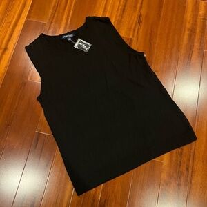 New NWT Chadwicks Of Boston Black Knit Top Crew Neck Sleeveless Tank Size Medium